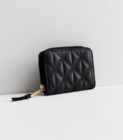 New Look Black Quilted Leather-Look Purse